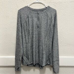 Athleta Women's Pacifica Illume UPF Fitted 1/4 Zip Long Sleeve Top Gray Medium